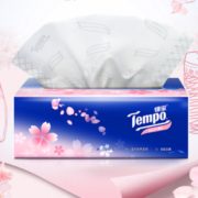 苏宁SUPER会员！ Tempo 得宝 抽纸 4层*90抽*4包*2提 淡雅樱花味