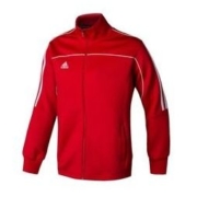 adidas 阿迪达斯 男子运动夹克 TR40J-BGN 红色半白条纹 L