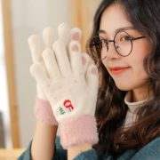 可爱萌萌哒！宝姬兰 女士加绒加厚触屏手套 多款