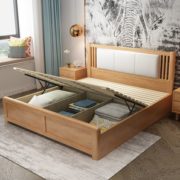 一米色彩 全实木简约高箱储物床 1.8m