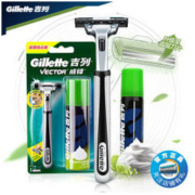 吉列（Gillette） 剃须刀刮胡刀手动 吉利 旋转刀头 剃须泡沫 威锋超值组合装（1刀架1刀头+50g须泡）
