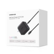 9日0点： UGREEN 绿联 GaN氮化镓 PD65W/20W 四口充电器+100W数据线 套装
