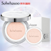 11日0点、双11预告：Sulwhasoo 雪花秀 致美润白木莲花气垫粉底 14g*2+凑单品
