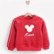 DisneyBaby 迪士尼 宝宝 女童 水晶绒 圆领卫衣  100-130CM
