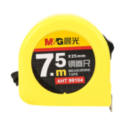 晨光(M&G)文具7.5m*25mm标准钢卷尺 办公/家庭装修通用米尺/尺子 测量钢卷盒尺伸缩尺 单个装AHT99104 *6件