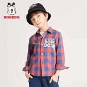 27日0点！ BoBDoG 巴布豆 男童休闲格子衬衫