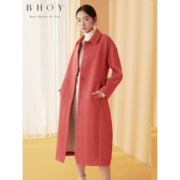 大额神券：BHOY B204E019 女士长款双面尼羊毛大衣