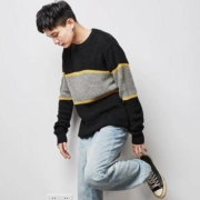双11预售：唐狮 6234100434769 男士撞色针织毛衣