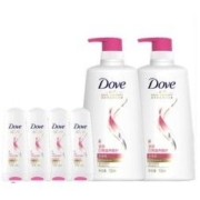 Dove 多芬 日常滋养修护套装（700ml*2 + 100ml*4）+赠精华素100ml+洗发乳/护发素 100ml