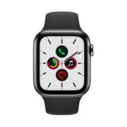 Apple Watch Series 5智能手表（GPS+蜂窝款 44毫米深空灰色铝金属表壳 黑色运动型表带 MWWE2CH/A)