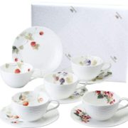 NARUMI 鸣海 Lucy Garden露西花园 骨瓷茶杯&茶托套装（210ml*5组） 96010-23067PAZ  直邮含税到手￥367.56