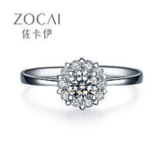 zocai 佐卡伊 18k金 钻石群镶戒指