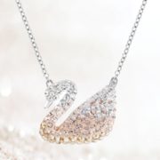 21日0点黑卡会员！SWAROVSKI Iconic Swan 5215034 大号渐变白天鹅项链