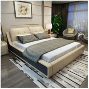 A家家具 头层牛皮软靠床 1.5*2m *3件