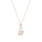 SWAROVSKI 5473024 粉色天鹅水晶项链