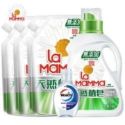 京东PLUS会员： la mamma 妈妈壹选 植皂洗衣液套装（1kg+袋装1kgx3+免洗洁手液20ml） *2件