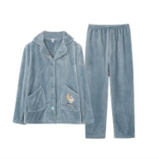 芬腾 法兰绒 睡衣 女士 冬季加厚 珊瑚家居服套装