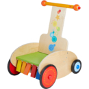 HABA 304793 - 学步车，滑板车，带可调节制动器，用于*学步，包括运输座椅，吱吱声和折叠效果，10个月以上婴儿玩具