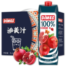 迪美汁 进口石榴汁100%果汁饮料大瓶整箱 无添加天然原味饮品 1L*4瓶礼盒装