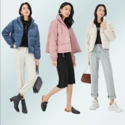 聚划算百亿补贴：对白 灯芯绒 羽绒服 短款面包服