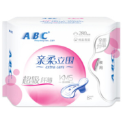 ABC KMS亲柔立围超吸纤薄棉柔夜用卫生巾 280mm*8片 *10件
