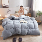 千丝雪  加厚羊羔绒冬被秋冬新款 灰色 150*200cm 5斤