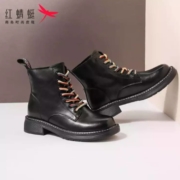 红蜻蜓 女鞋 牛皮马丁靴