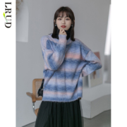 LRUD D1011 女士加厚紫色针织衫