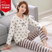 慢津贴：北极绒 女士法兰绒家居服套装