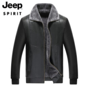 18日10点：JEEP 吉普 男士皮衣外套 1002黑色