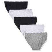 CALVIN KLEIN Cotton Stretch 女士弹力棉质内裤 5条装 黑白灰 S