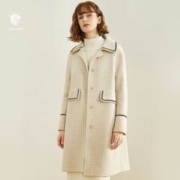 18点开始：FANSILANEN 范思蓝恩 Z95225 女款格子羊毛呢大衣