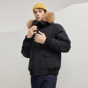 双11预售： 网易严选 地表强温 男式鹅绒飞行员夹克羽绒服