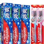 百亿补贴！ Colgate 高露洁 冰爽三重薄荷牙膏 120g*3+牙刷*2