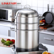 凌丰  LINKFAIR  304不锈钢 蒸锅  双层蒸锅 高拱锅盖  28CM