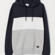 11日0点！ H&M 0679525 男士拼色加绒卫衣