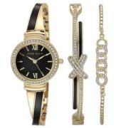 Anne Klein 安妮·克莱恩 AK/3572BKST 施华洛世奇水晶 女士手镯手表套装 直邮含税到手￥359.1