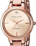 ANNE KLEIN 玫瑰金 goldtone OPEN LINK 女士钻石表盘手镯手表 ​ 含税到手约214元