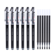 M&G 晨光 MG666 速干中性笔 0.5mm 6支装 + 专用笔芯6支 *5件