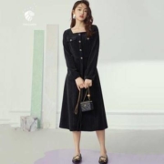 FANSILANEN 范思蓝恩 Z204183 女士赫本风小黑裙