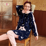 雪俐 801920821005 加厚法兰绒睡衣套装