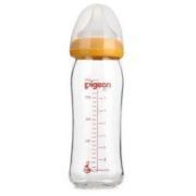 pigeon 贝亲 AA92 宽口径玻璃奶瓶 L号 240ml 黄色