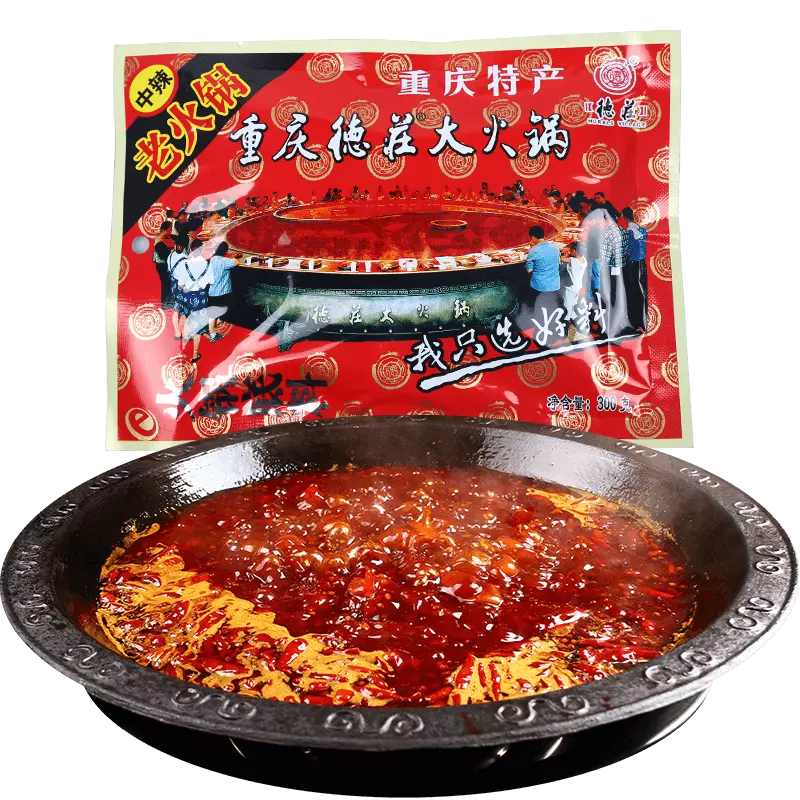 重庆正宗德庄 牛油老火锅料底料300g*5袋