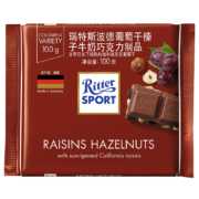 瑞特斯波德 葡萄干榛子牛奶巧克力100g/包*5件