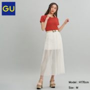 超仙网纱！GU 极优 322188 女款网眼长裙