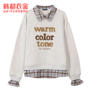 双11预售：韩都衣舍 OU13599 女士假两件卫衣