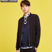 Meters bonwe 美特斯邦威  男士棒球式开衫外套