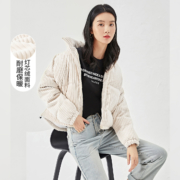 聚划算百亿补贴：对白  灯芯绒羽绒服 短款面包服