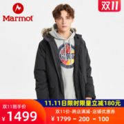 顶级户外 土拨鼠Marmot 秋冬新款 180克700蓬拒水鹅绒 男中长派克羽绒服