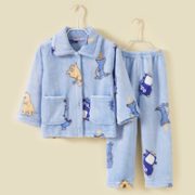 果贝猴 儿童珊瑚绒家居服套装 随机花色